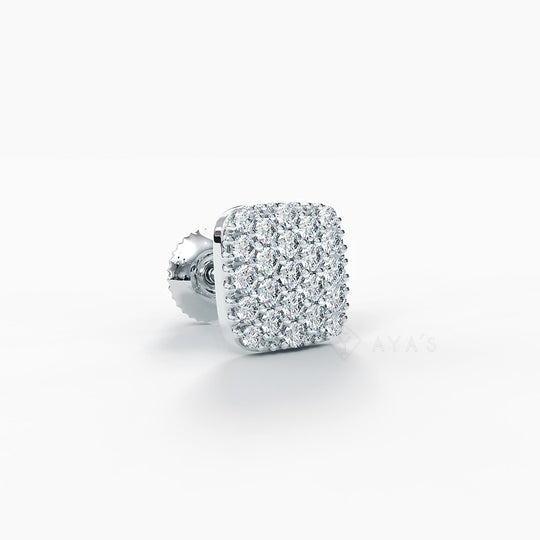 Aeris CZ Stud Earring (Single Piece) | 925 Sterling Silver, AAAAA Grade Cubic Zirconia, Rhodium Plating & Glossy Finish