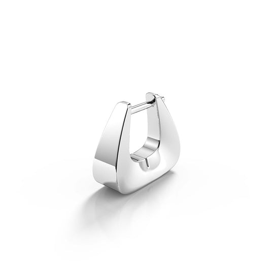 Arcus Hoop Earring (Single Piece) | 925 Sterling Silver, Rhodium Plating & Glossy Finish