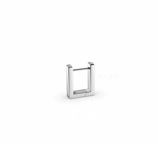 Fave Hoop Earring (Single Stud) | 925 Sterling Silver, Rhodium Plating & Glossy Finish