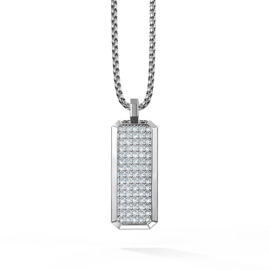 Iced Arne Pendant | 925 Sterling Silver, AAA Grade Cubic Zirconia, Rhodium Plating & Glossy Finish