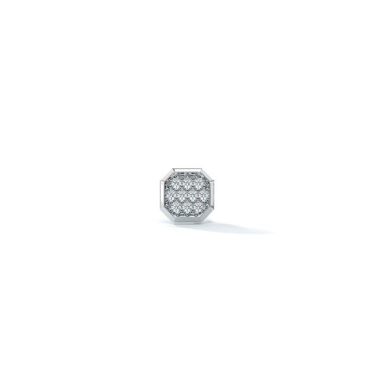 Iced Meiko Stud | 925 Sterling Silver, AAA Grade Cubic Zirconia, Rhodium Plating & Glossy Finish