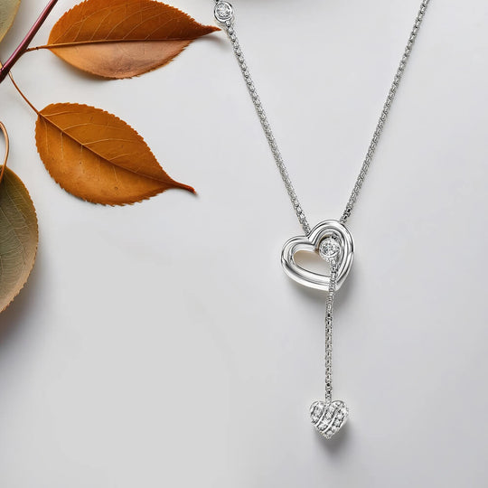 Lev Pendant | 925 Sterling Silver, AAA Grade Cubic Zirconia, Rhodium Plating & Glossy Finish