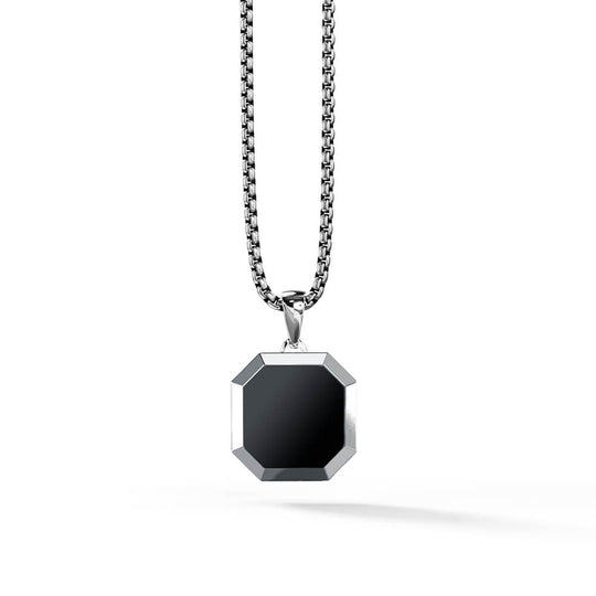 Meiko Pendant | 925 Sterling Silver, Natural Gemstone, Rhodium Plating & Glossy Finish