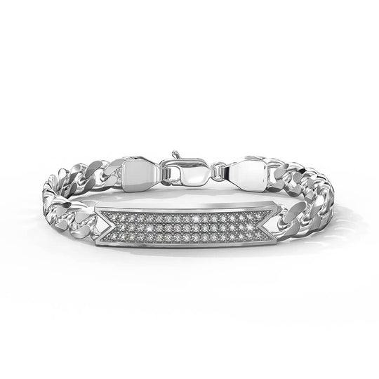 Iced Nash Bracelet | 925 Sterling Silver, AAA Grade Cubic Zirconia, Rhodium Plating & Glossy Finish