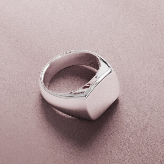 Plain Ares Women's Ring | 925 Sterling Silver, Rhodium Plating & Glossy Finish