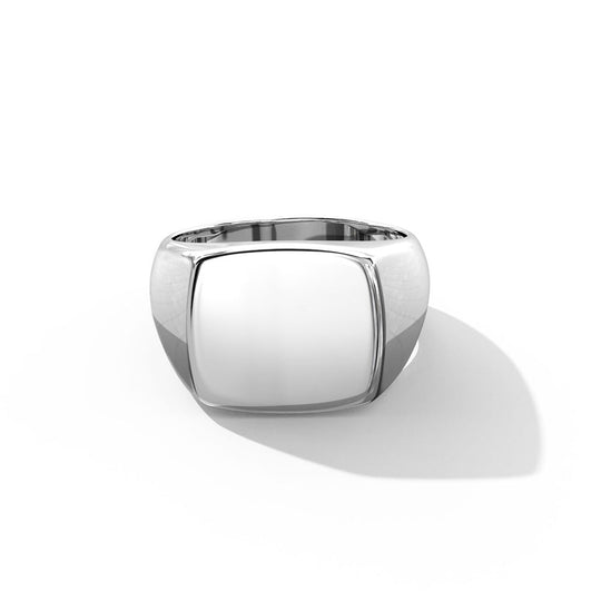 Plain Ares Men's Ring | 925 Sterling Silver, Rhodium Plating & Glossy Finish