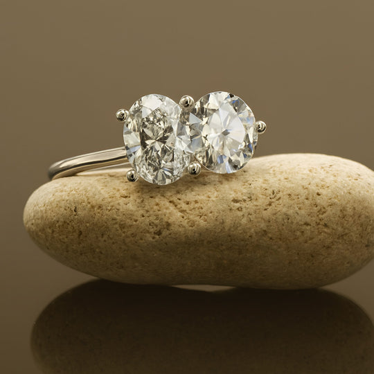 Silver Elira Toi et Moi Solitaire Ring