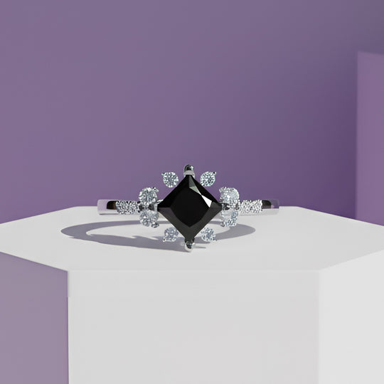 925 Silver Tresa Black Onyx Natural Gemstone Solitaire Ring