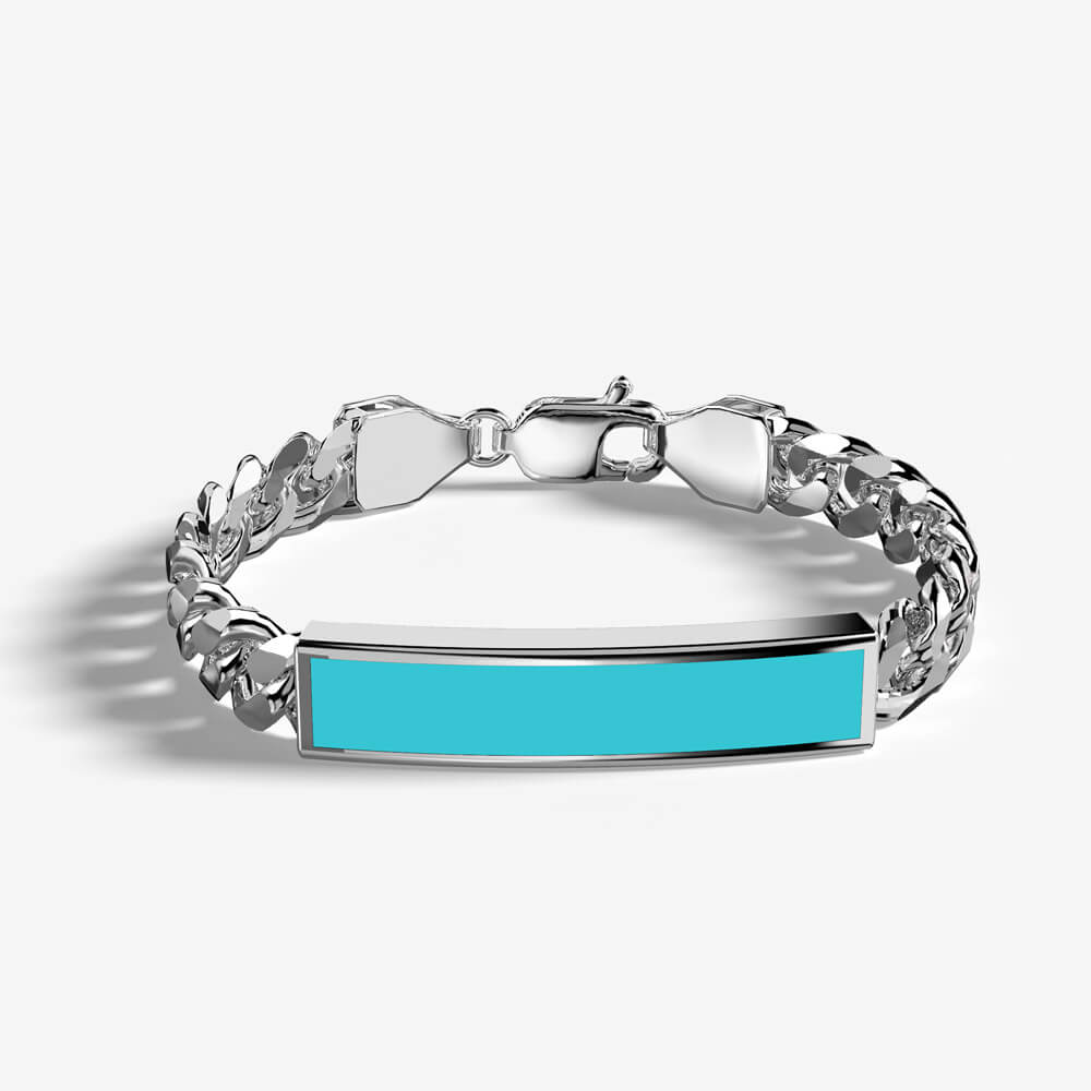 Buy Taur Bracelet in 925 Sterling Silver with Turquoise Blue Ceramic Online AYA S