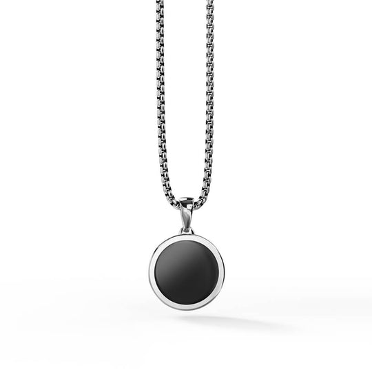 Tuvs Pendant | 925 Sterling Silver, Natural Gemstone, Rhodium Plating & Glossy Finish