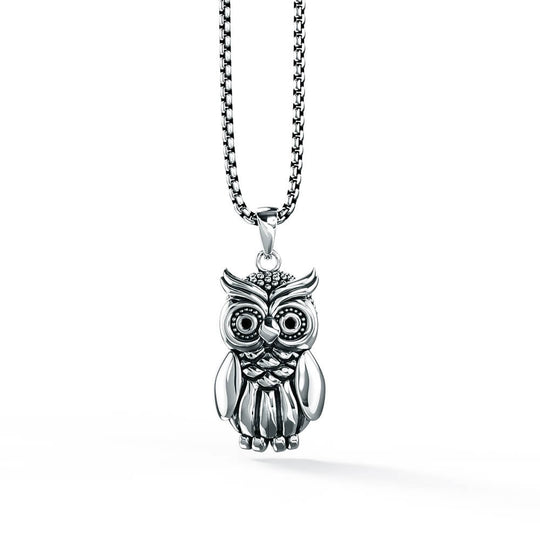 Hoot Pendant | 925 Sterling Silver, Rhodium Plating & Glossy Finish