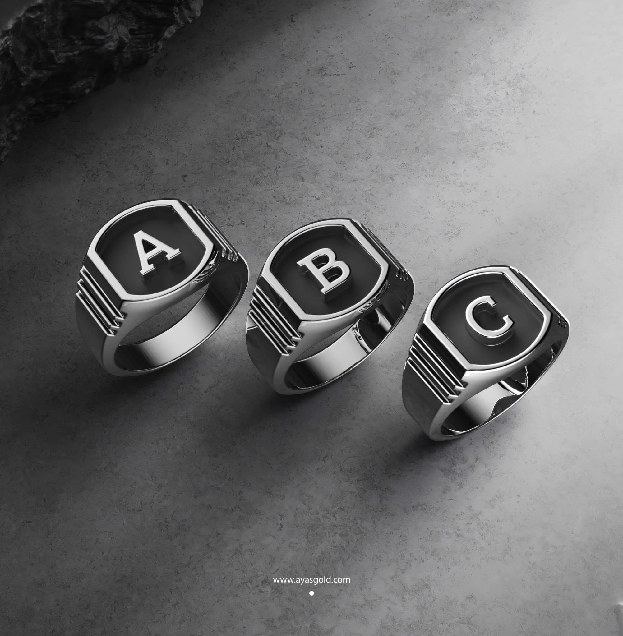 Mens Initial Solid Sterling 925 Genuine Silver Letter