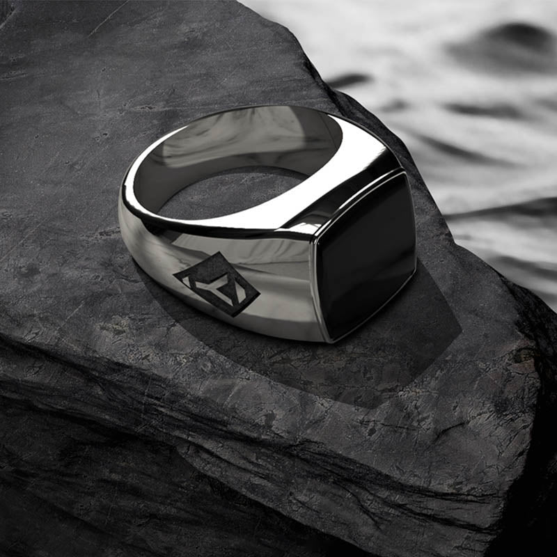 Ares Ring | 925 Sterling Silver, Natural Gemstone, Rhodium Plating & Glossy Finish