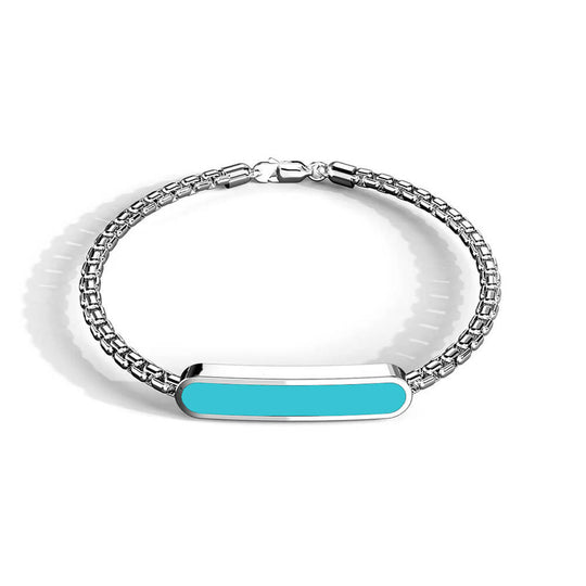 Aster Men's Bracelet | 925 Sterling Silver, Premium Ceramic, Rhodium Plating & Glossy Finish