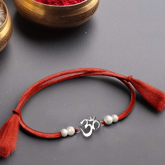Silver Auspicious Om Rakhi | 925 Sterling Silver