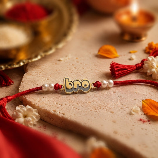 18 Kt Gold Plated Demifine Bro Bubble Rakhi