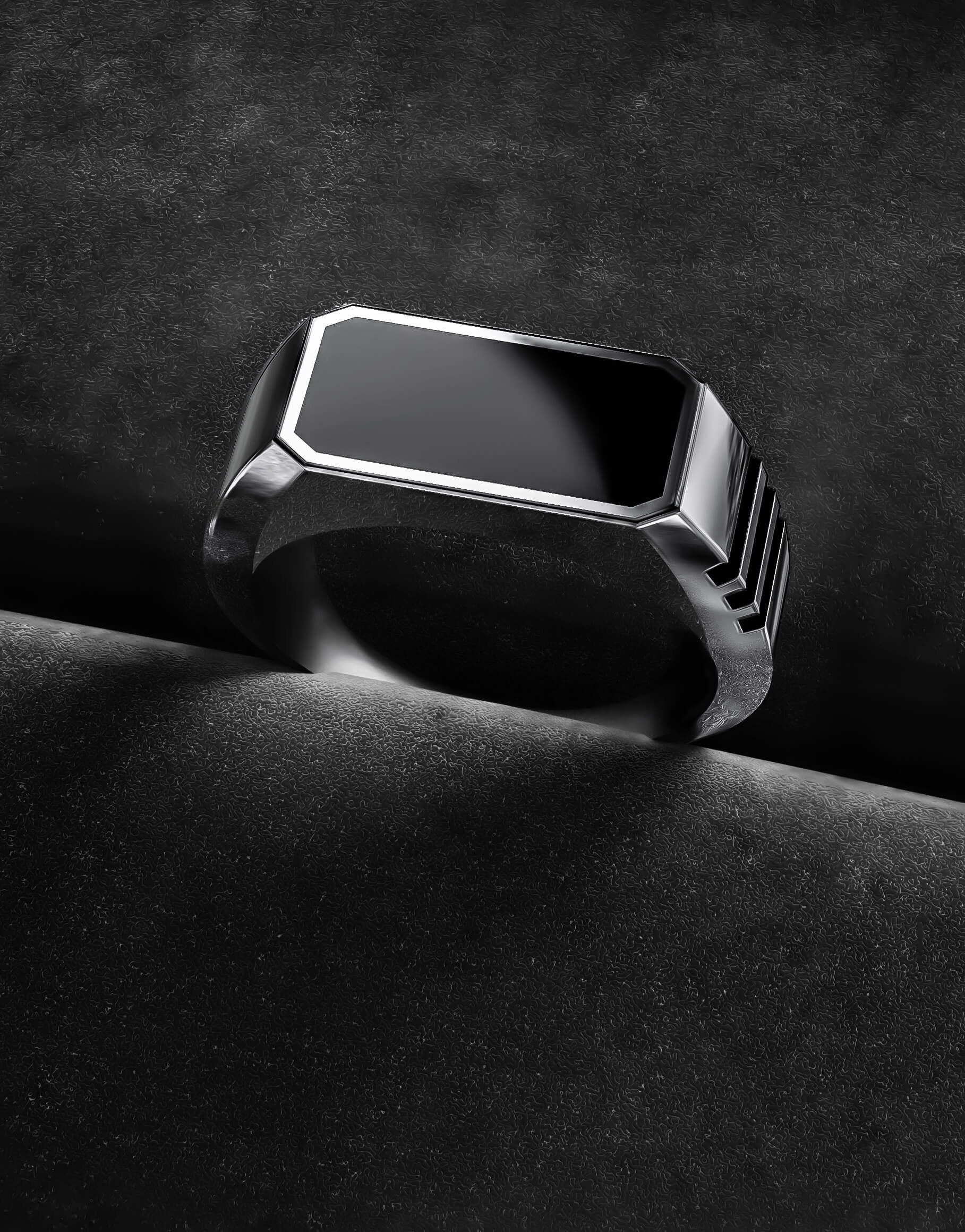 Cronus Ring ( Black Onyx Gemstone )