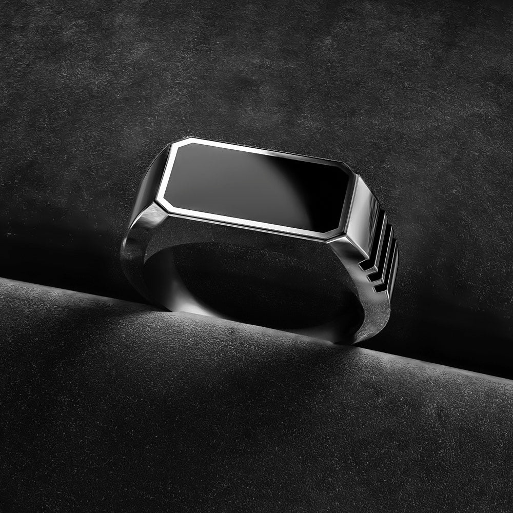 Cronus Ring | 925 Sterling Silver, Rhodium Plating & Glossy Finish