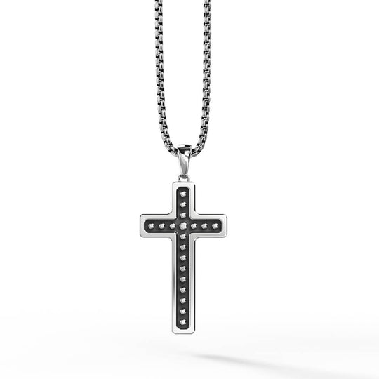 Cross Pendant | 925 Sterling Silver, Rhodium Plating & Glossy Finish