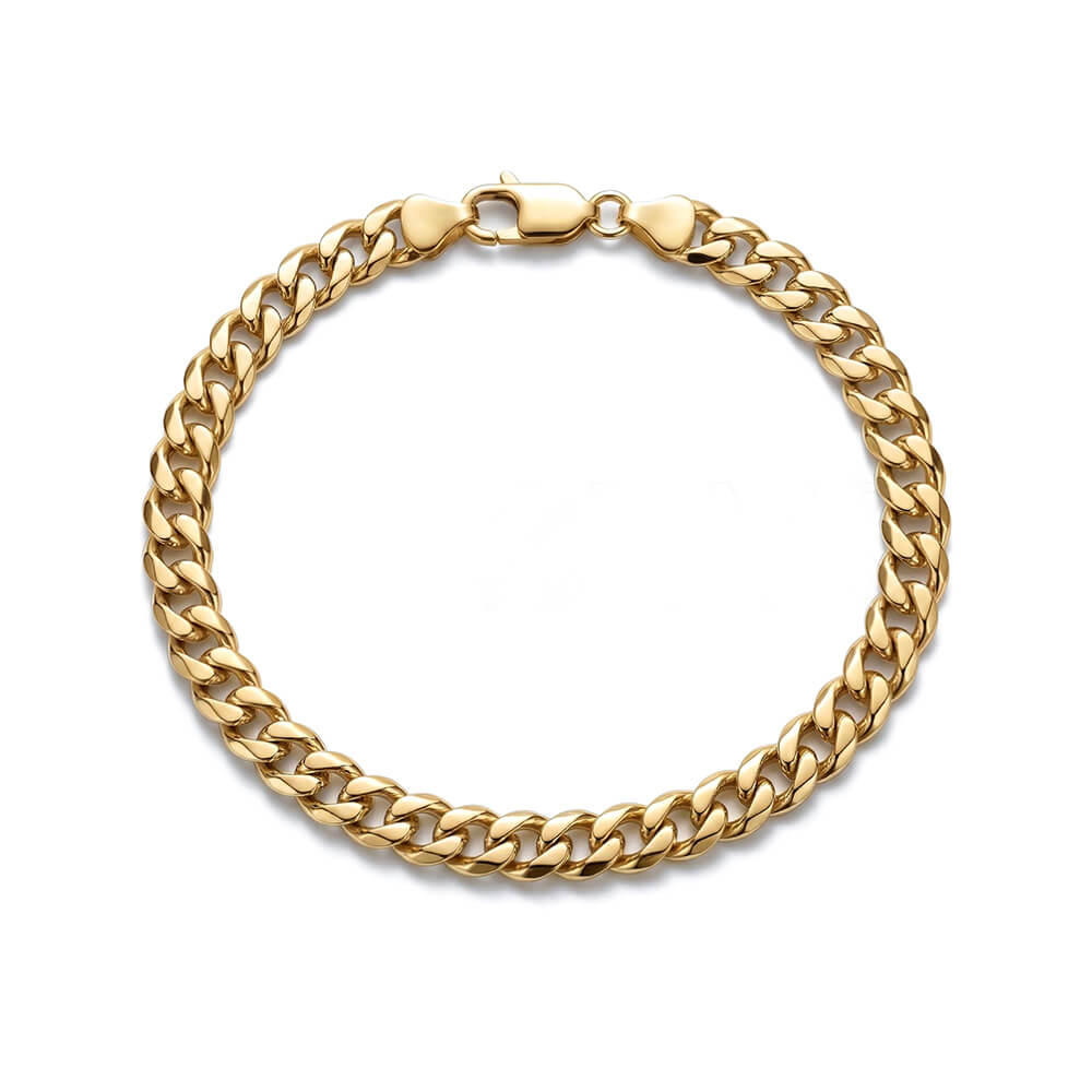 925 Silver Cuban Chain Bracelet - 6 mm