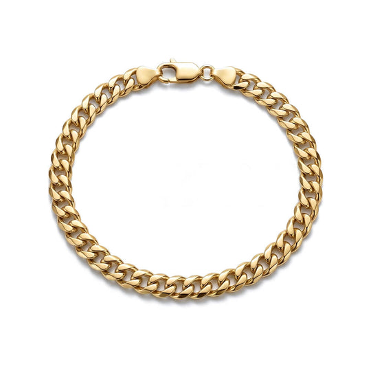 925 Silver Cuban Chain Bracelet - 6 mm
