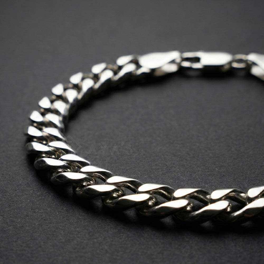 925 Cuban Chain Bracelet - 8 mm