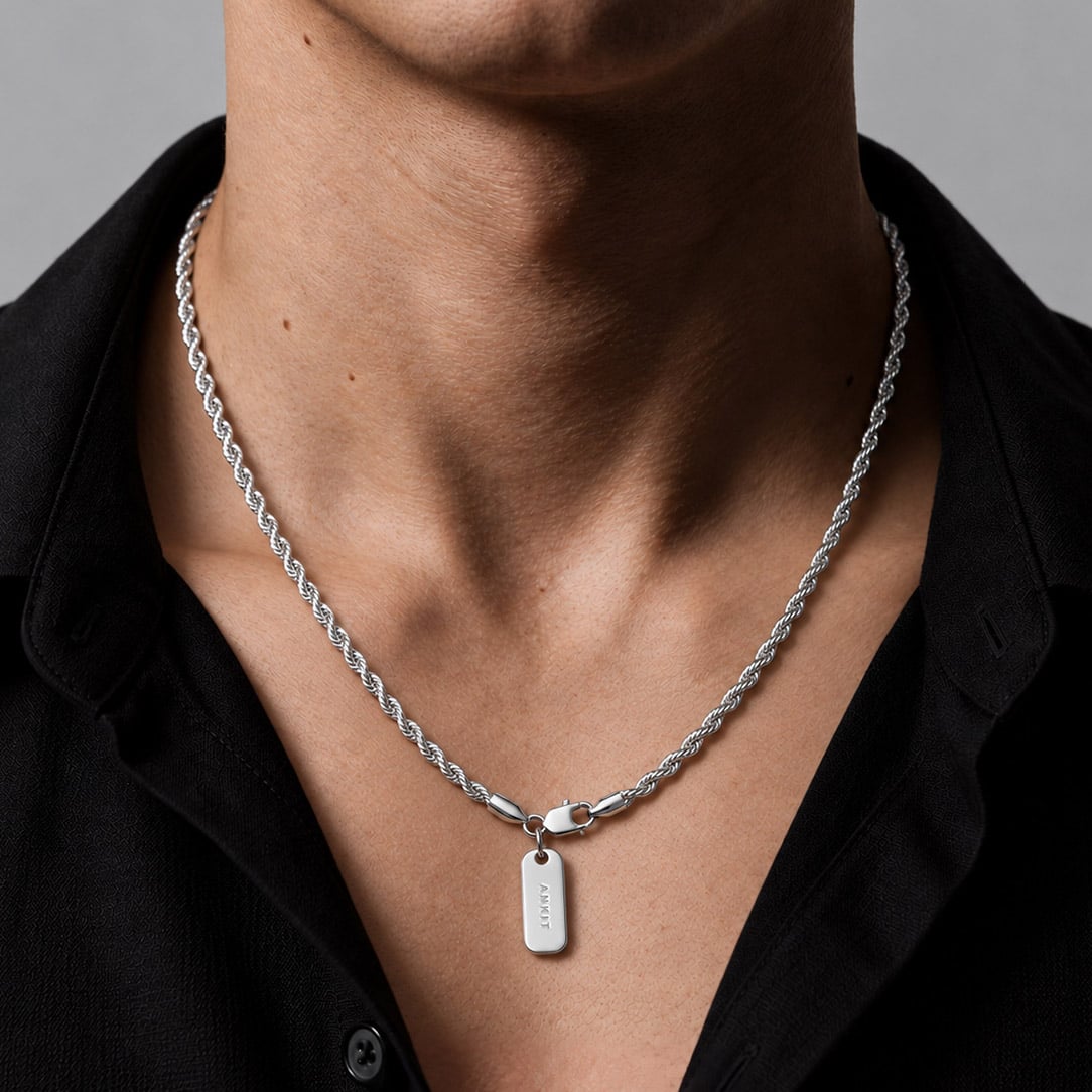 925 Silver Personalised Rope Chain - 3 mm