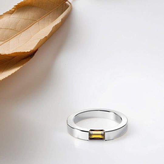 Diza Womens Ring | 925 Sterling Silver, Natural Gemstone, Rhodium Plating & Glossy Finish