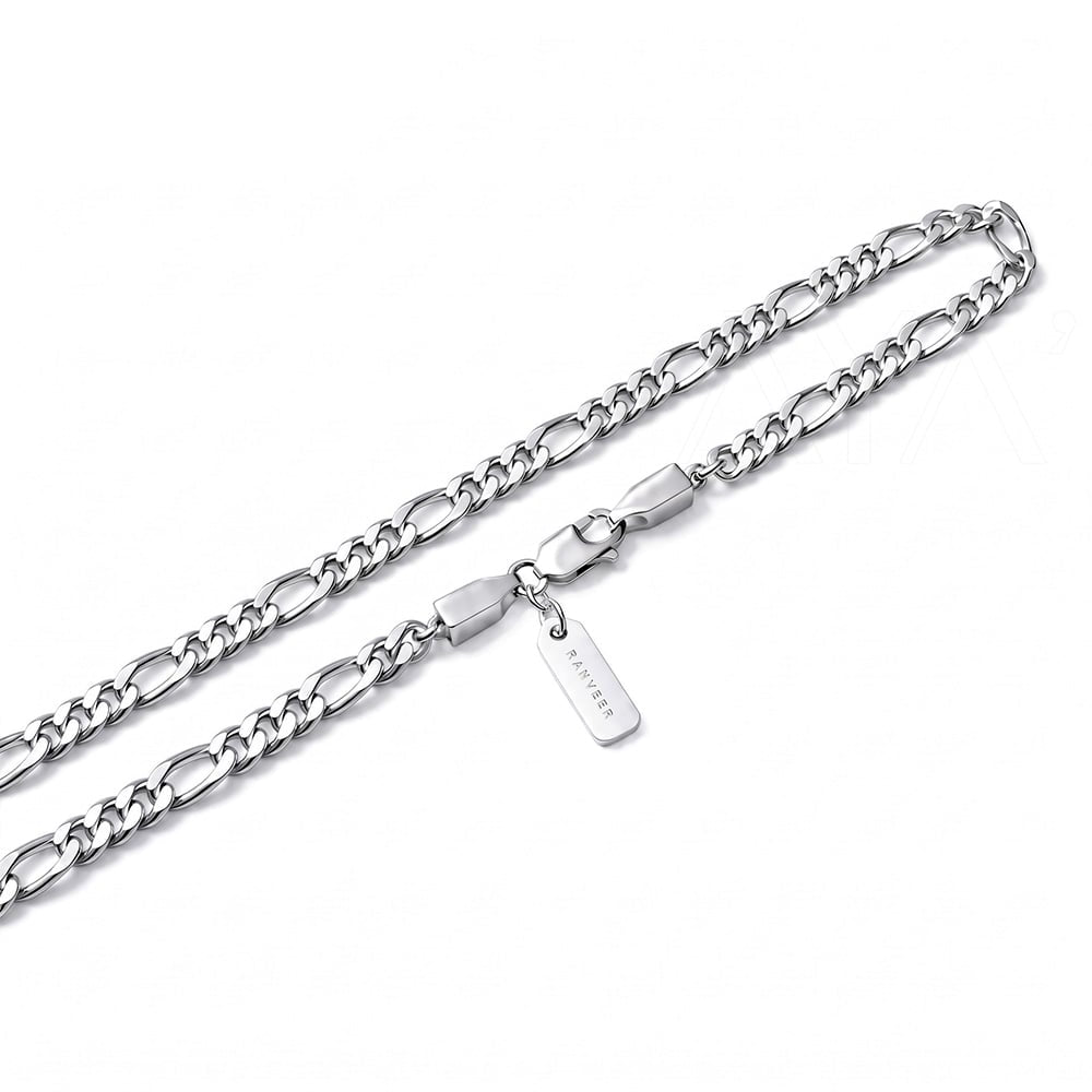 925 Silver Personalised Figaro Chain - 4 mm