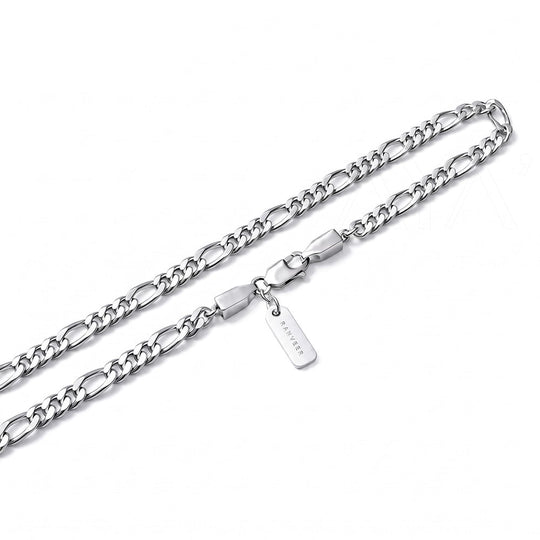 925 Silver Personalised Figaro Chain - 4 mm