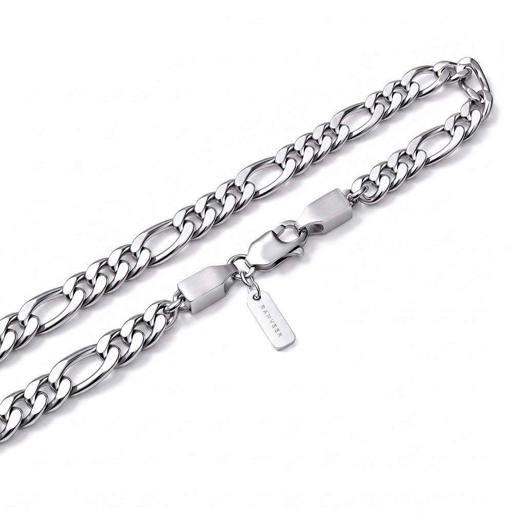 925 Silver Personalised Figaro Chain - 6 mm