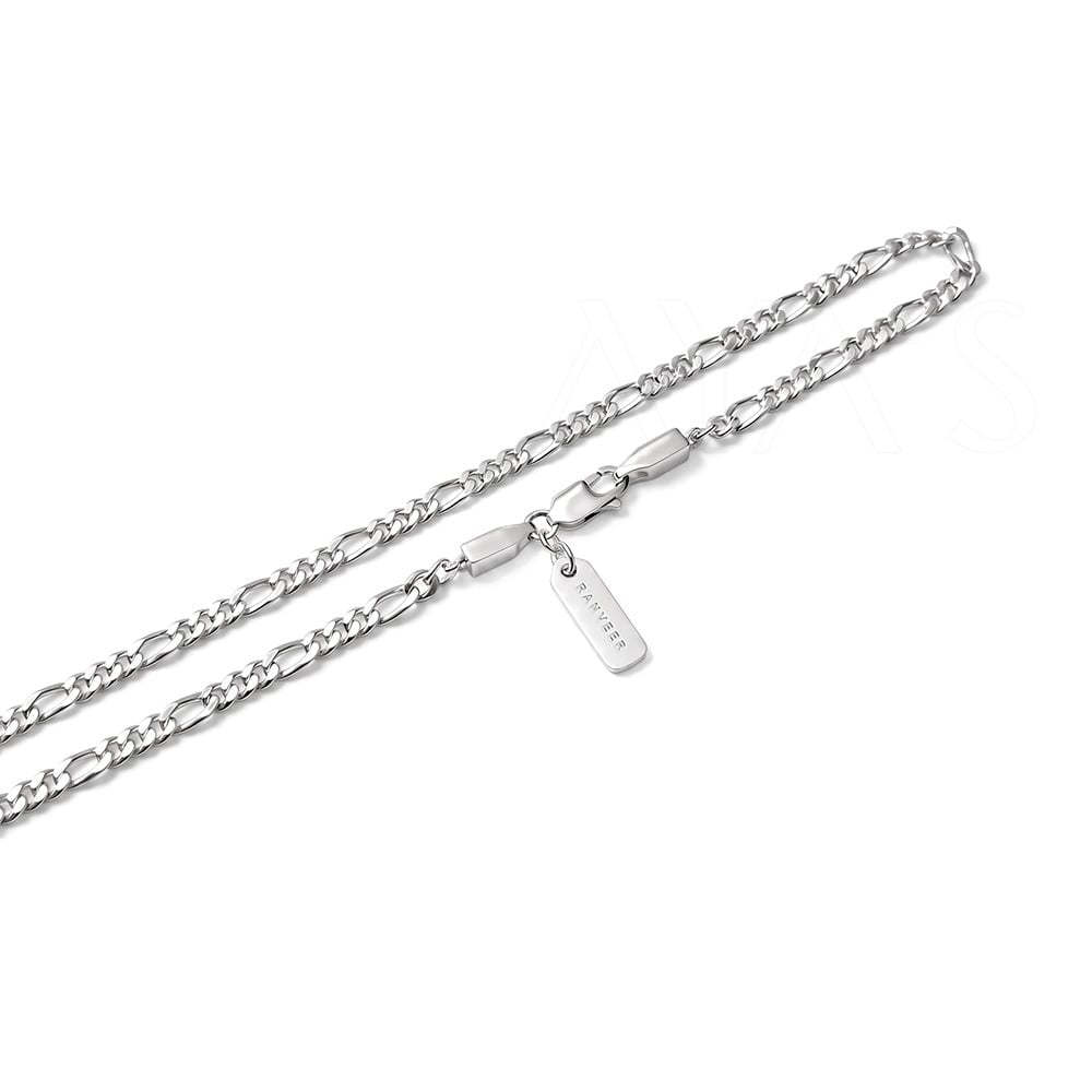 925 Silver Personalised Figaro Chain - 3 mm
