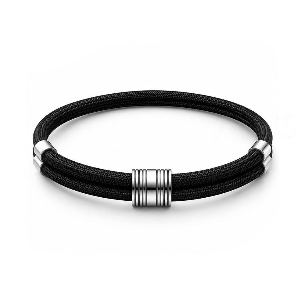 Flewt Bracelet | 925 Sterling Silver, Premium Paracord, Rhodium Plating & Glossy Finish