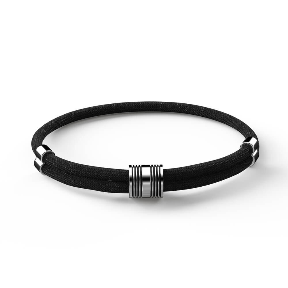 Flewt Bracelet | 925 Sterling Silver, Premium Paracord, Rhodium Plating & Glossy Finish