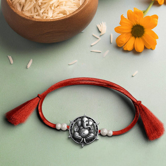 Silver Siddhi Vinayak Ganesha Rakhi | 925 Sterling Silver