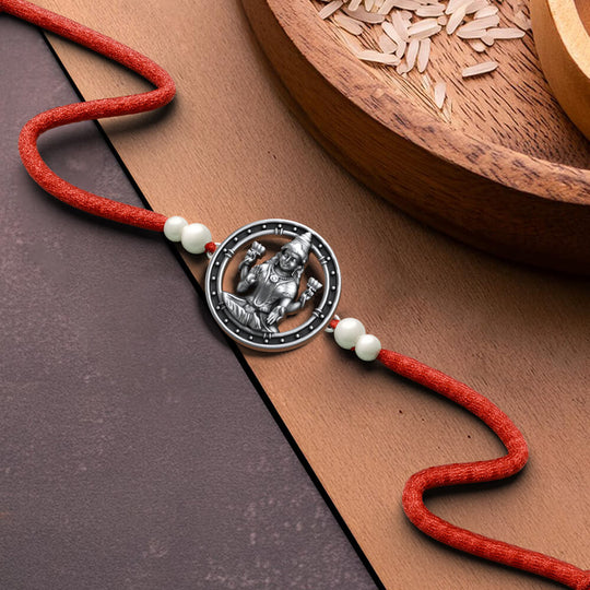 Silver Shree Lakshmi Rakhi | 925 Sterling Silver