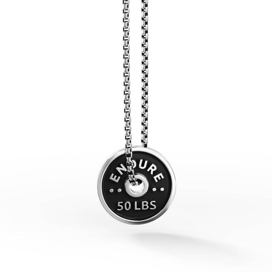 Gym Weight Plate Pendant | 925 Sterling Silver, Rhodium Plating & Glossy Finish