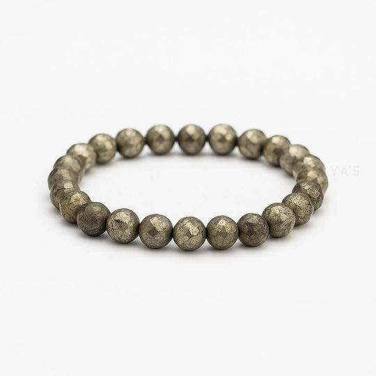 Faceted Pyrite Natural Stone Bracelet