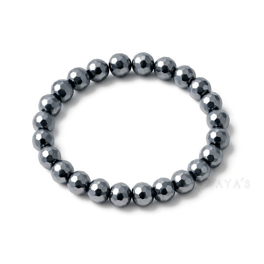 Faceted Hematite Natural Stone Bracelet