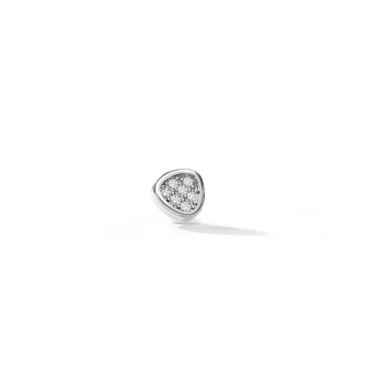 Iced Pierre Stud Earring | 925 Sterling Silver, AAA Grade Cubic Zirconia, Rhodium Plating & Glossy Finish