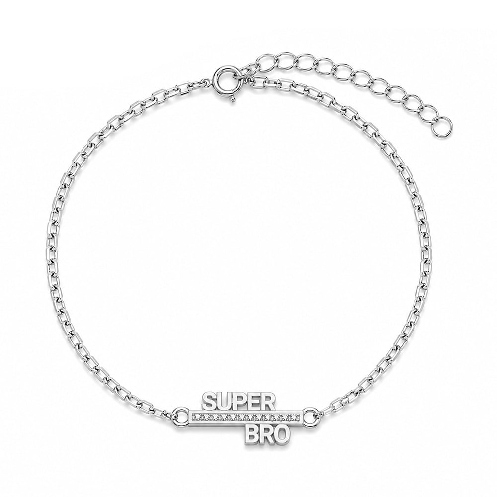 925 Silver Iced Super Bro Chain Bracelet Rakhi