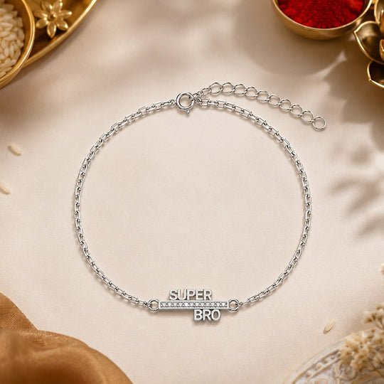 925 Silver Iced Super Bro Chain Bracelet Rakhi