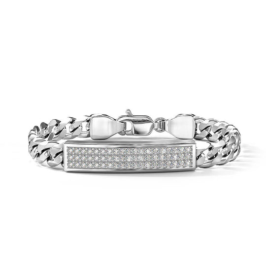 Iced Taur Bracelet | 925 Sterling Silver, AAA Grade Cubic Zirconia, Rhodium Plating & Glossy Finish