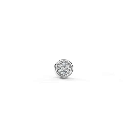 Iced Tuvs Stud Earring (Single Stud) | 925 Sterling Silver, AAA Grade Cubic Zirconia, Rhodium Plating & Glossy Finish