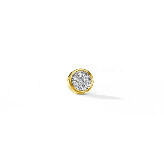 Iced Tuvs Stud Earring (Single Stud) | 925 Sterling Silver, AAA Grade Cubic Zirconia, Rhodium Plating & Glossy Finish