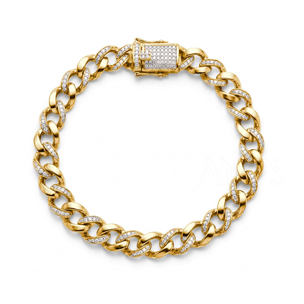 925 Silver Iced Twist Cuban Bracelet