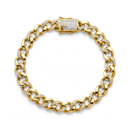 925 Silver Iced Twist Cuban Bracelet