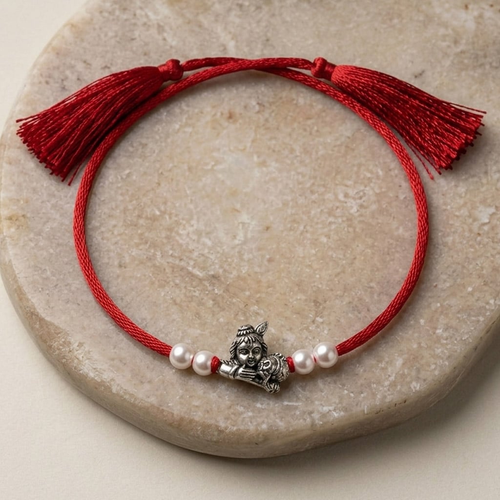 925 Silver Laddu Gopal Rakhi