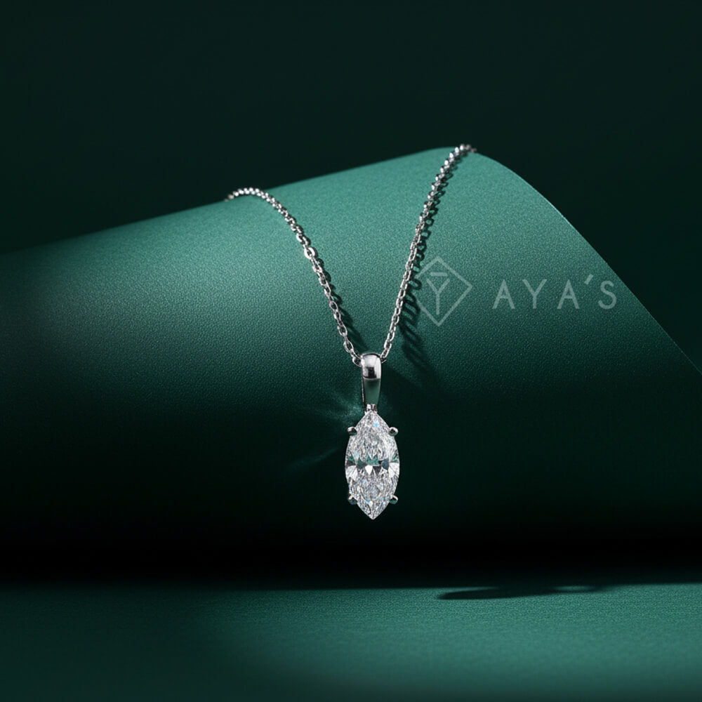 Marquise Solitaire Pendant Necklace