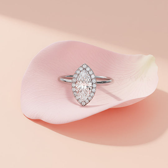 Silver Miraya Marquise Solitaire Ring